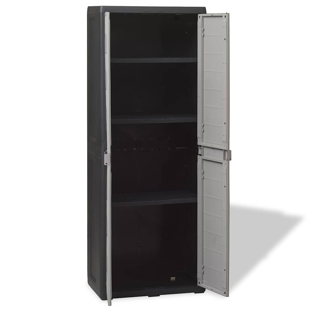 Gartenschrank mit 4 Böden Schwarz