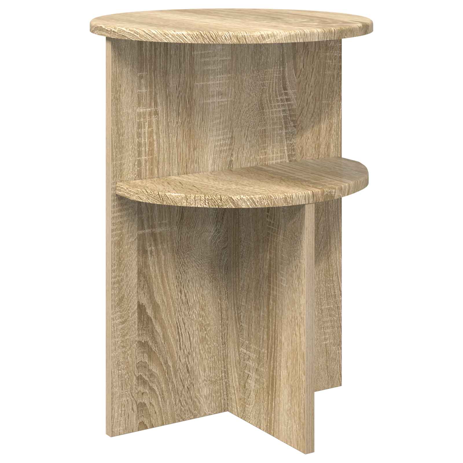 Beistelltisch mit Speicher Weiß Ø 39,5 x 55 cm Holzwerkstoff