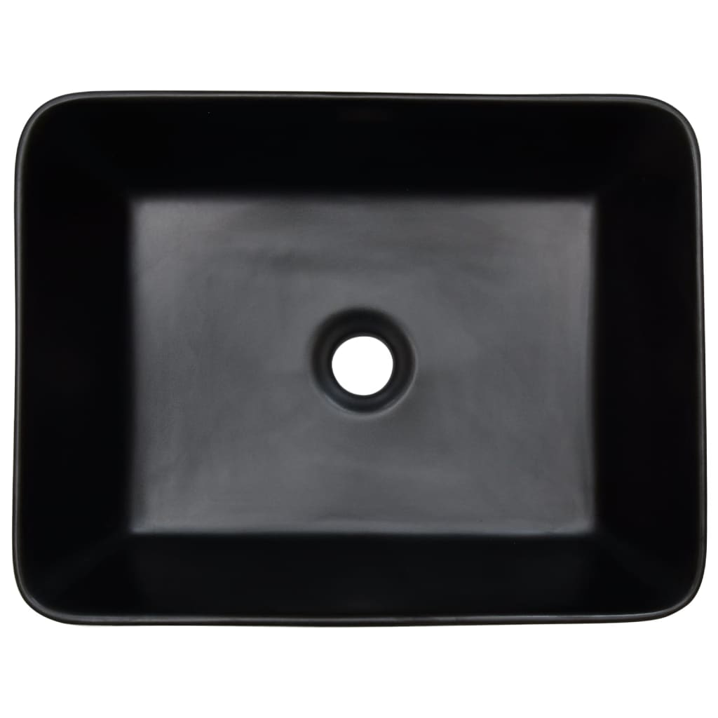 Aufsatzwaschbecken Schwarz Blau Rechteckig 46x35,5x13cm Keramik