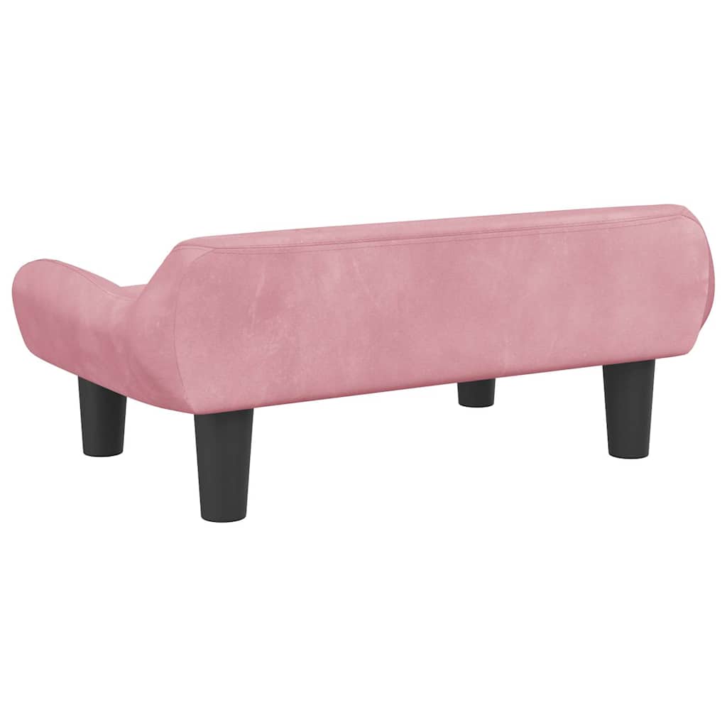 Kindersofa Hellgrau 70x40x24 cm Samt