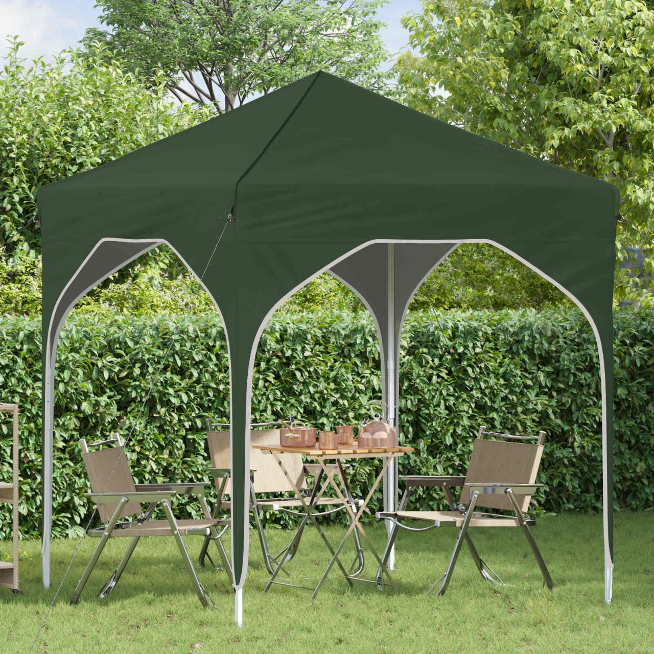 Pop-up Partyzelt 194 x 194 x 245 cm Creme