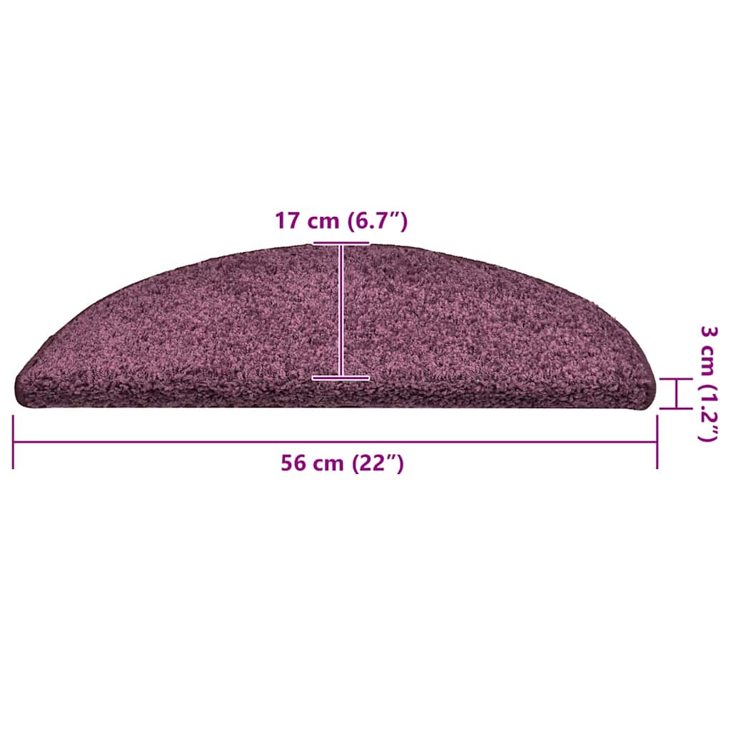 Stufenmatten 15 Stk. 56x17x3 cm Grau Halbrund