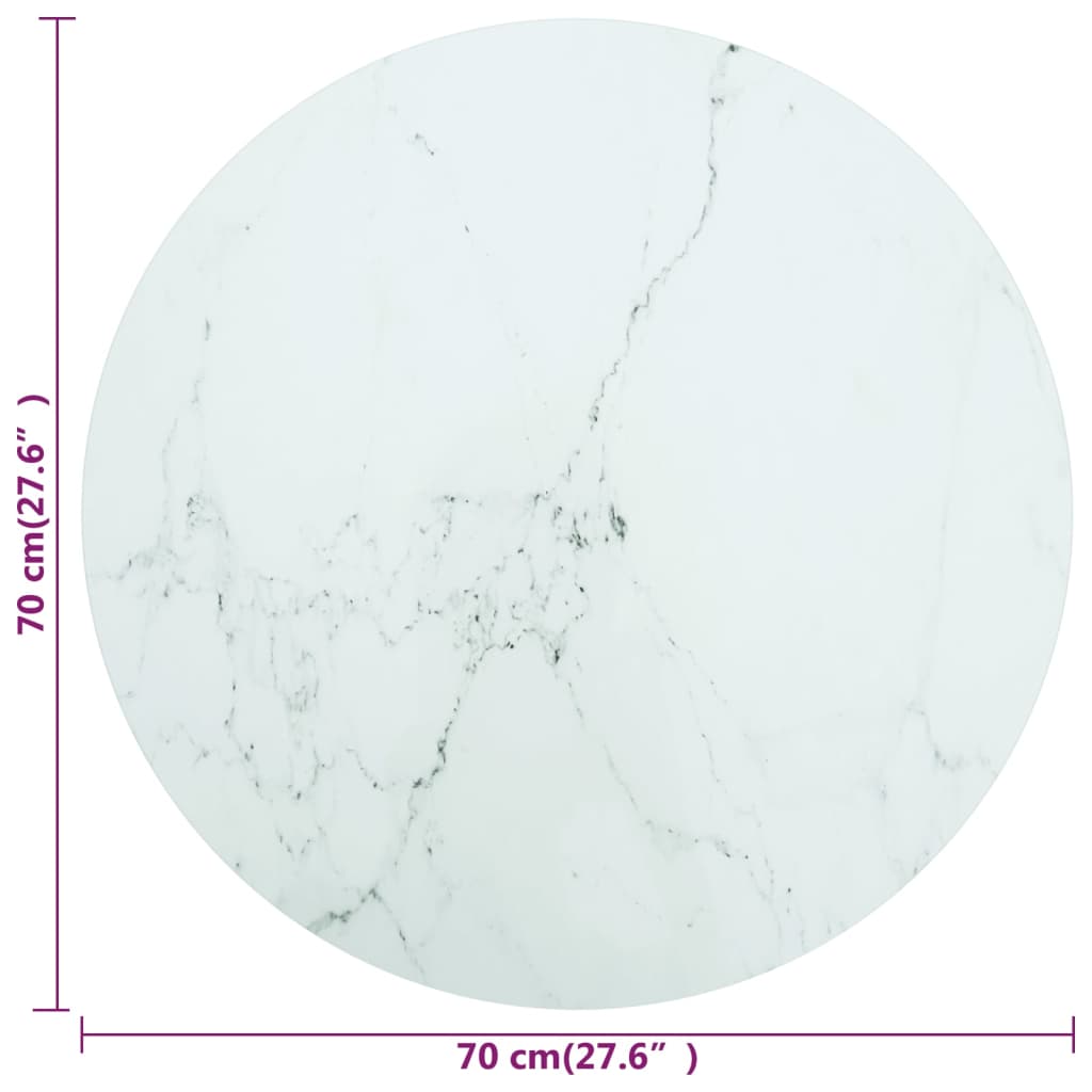 Tischplatte aus gehärtetem Glas quadratisch 700x700 mm