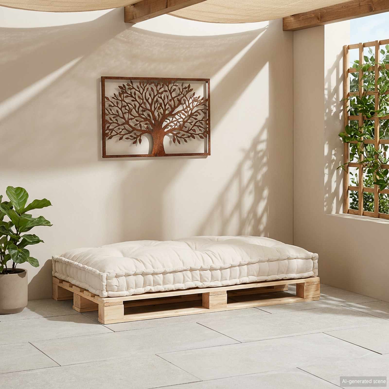 Palettensofa-Auflage Mehrfarbig Stoff Patchwork