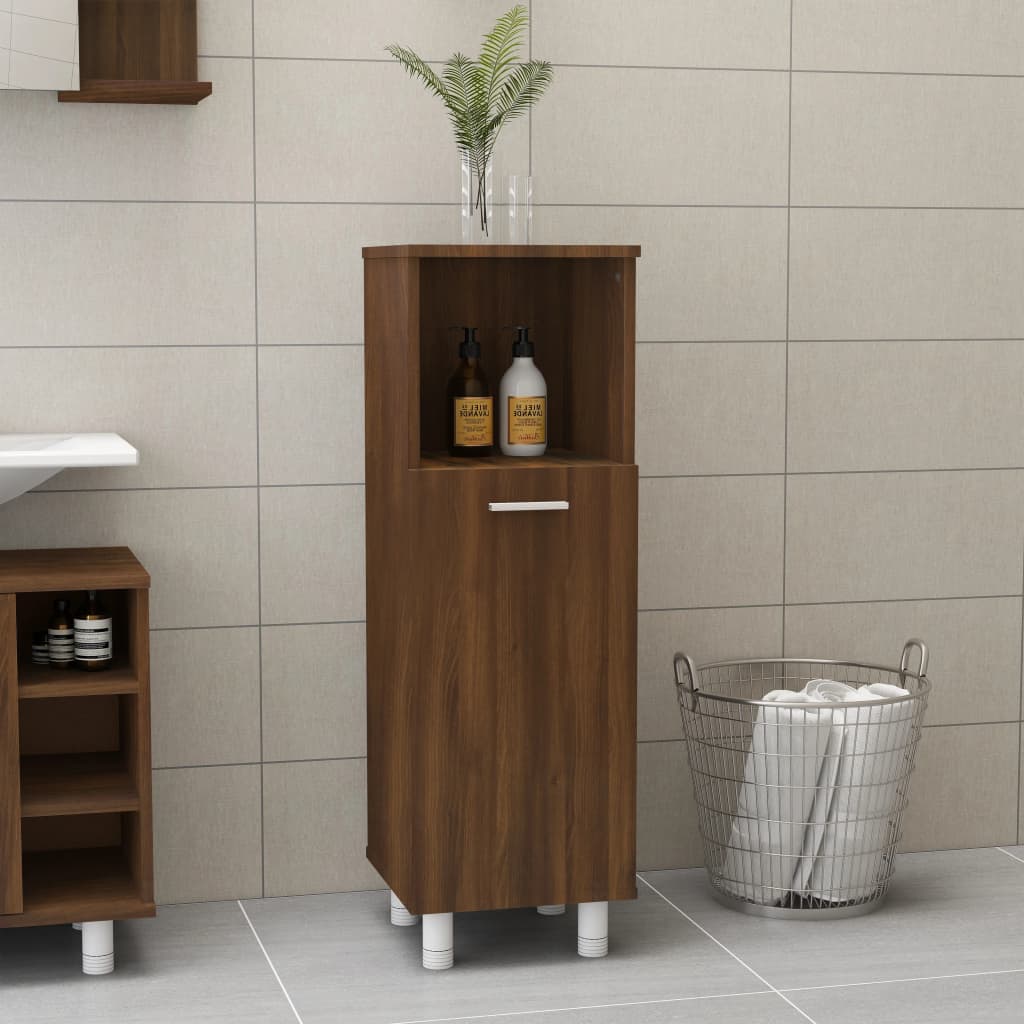 Badezimmerschrank Weiß 30x30x95 cm Holzwerkstoff