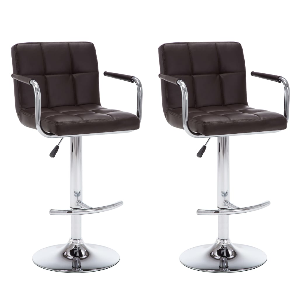 Barhocker 2 Stk. Rot Kunstleder