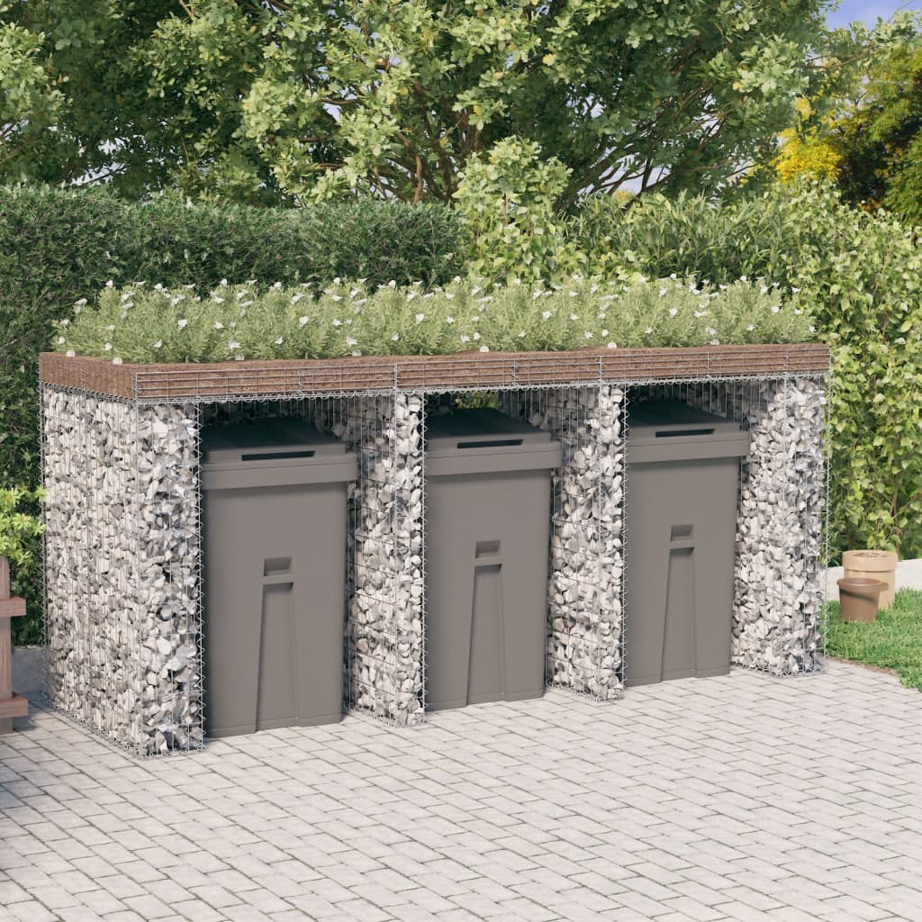 Gabionen-Mülltonnenbox 110x91x120 cm Verzinktes Eisen