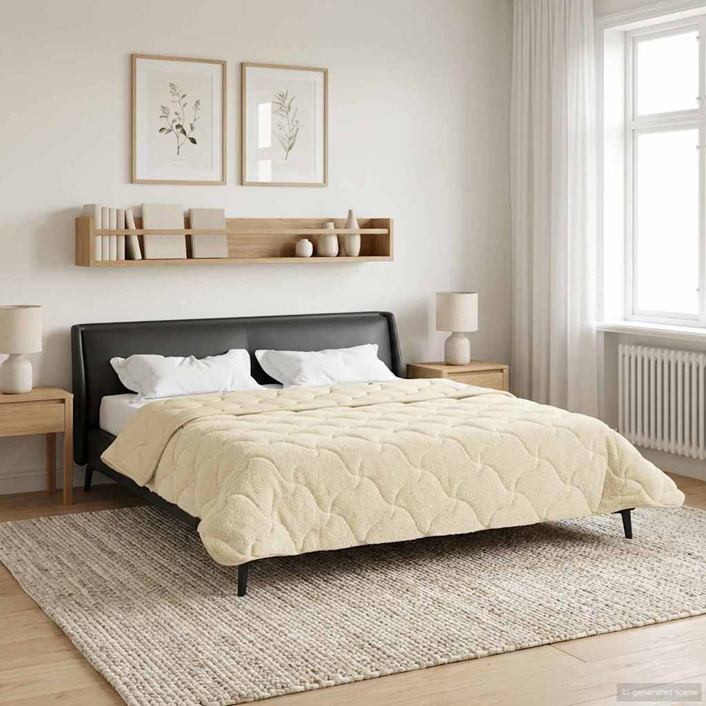 Sommerdecke Anthrazit 135 x 200 cm Mikrofaser und Teddy-Fleece