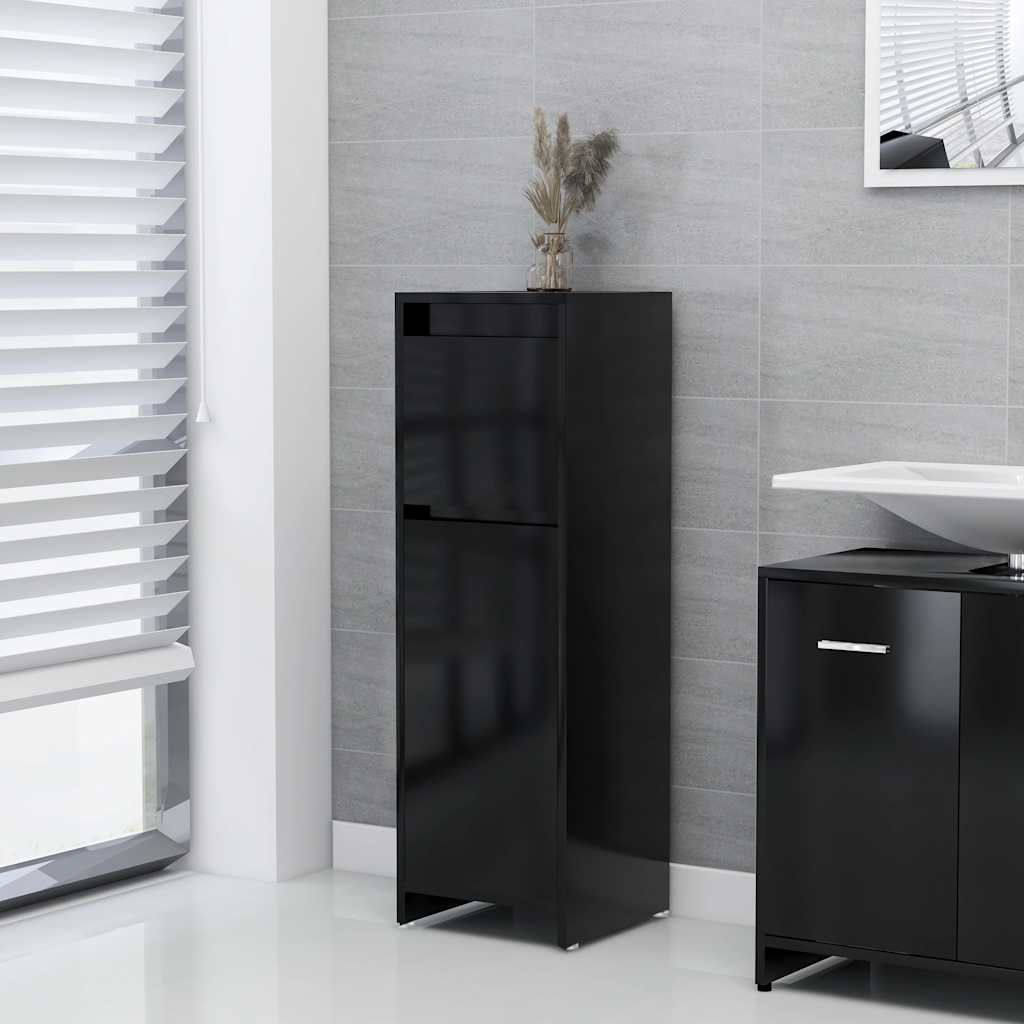 Badezimmerschrank Weiß 30x30x95 cm Holzwerkstoff