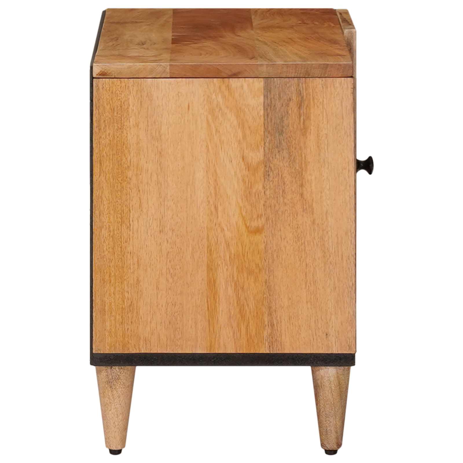 TV-Schränk mit Tür Walnuss 80 x 33 x 46 cm Massivholz Mango