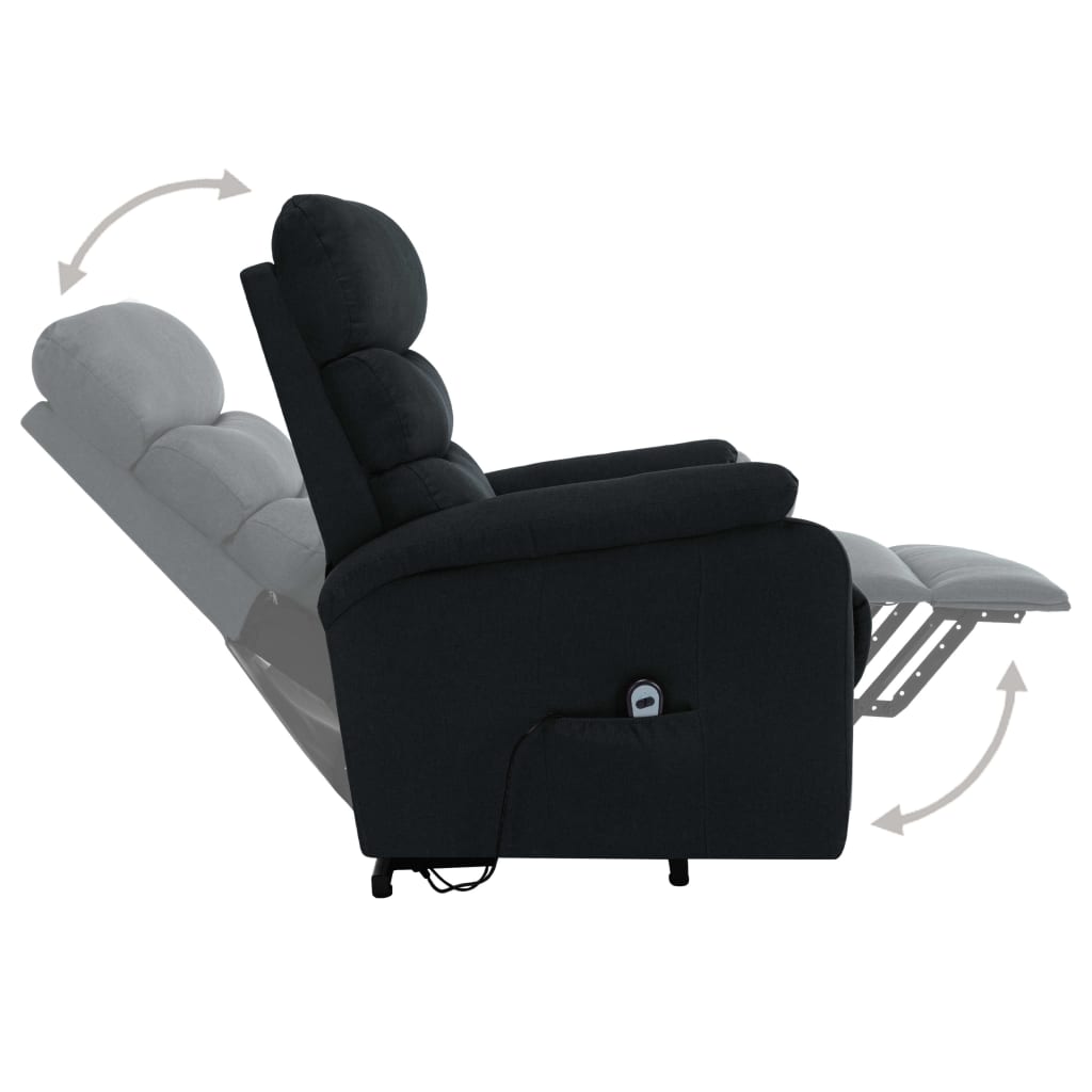 Massagesessel mit Aufstehhilfe Hellgrau Stoff