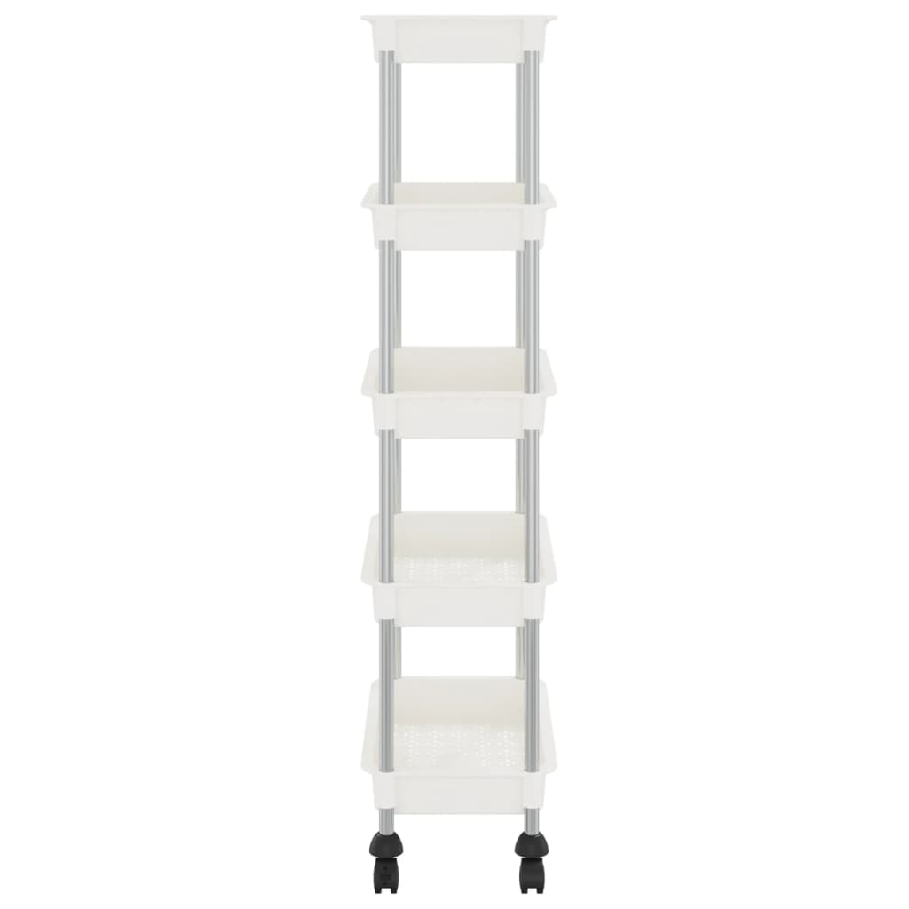 Küchenwagen 5 Etagen Türkis 42x29x128 cm Eisen und ABS