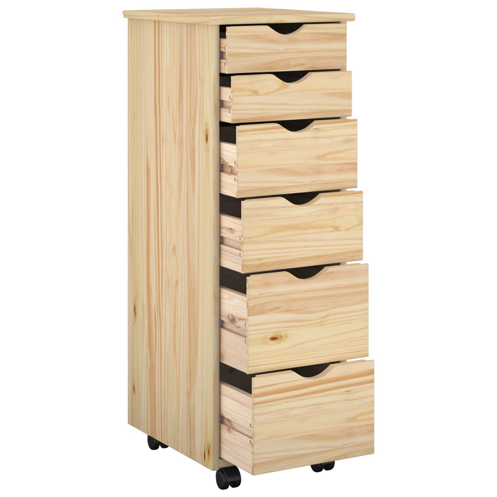 Rollschrank Honigbraun 34 x 39 x 93,5 cm Massivholz Kiefer
