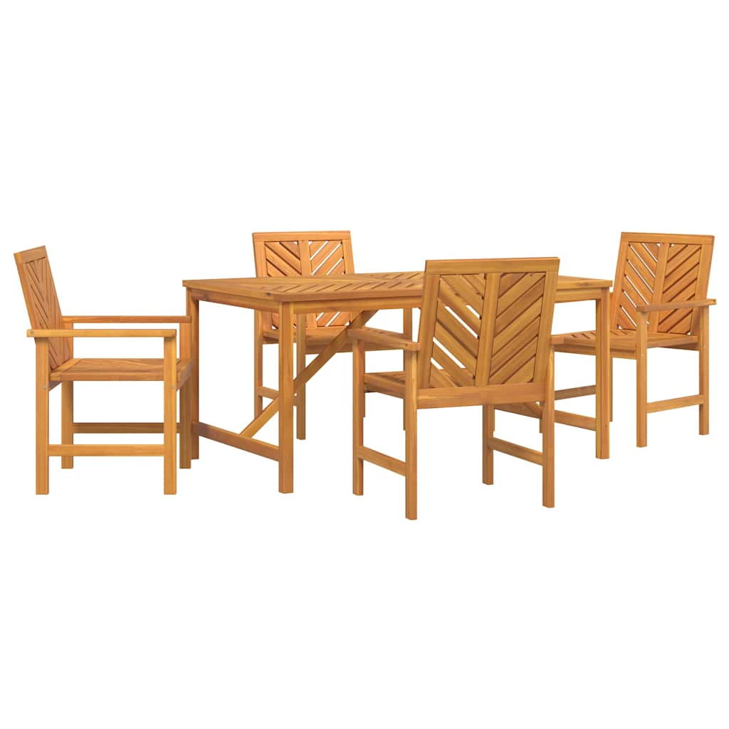 Garten Essgruppe 3 Stk. Braun Massivholz Akazie