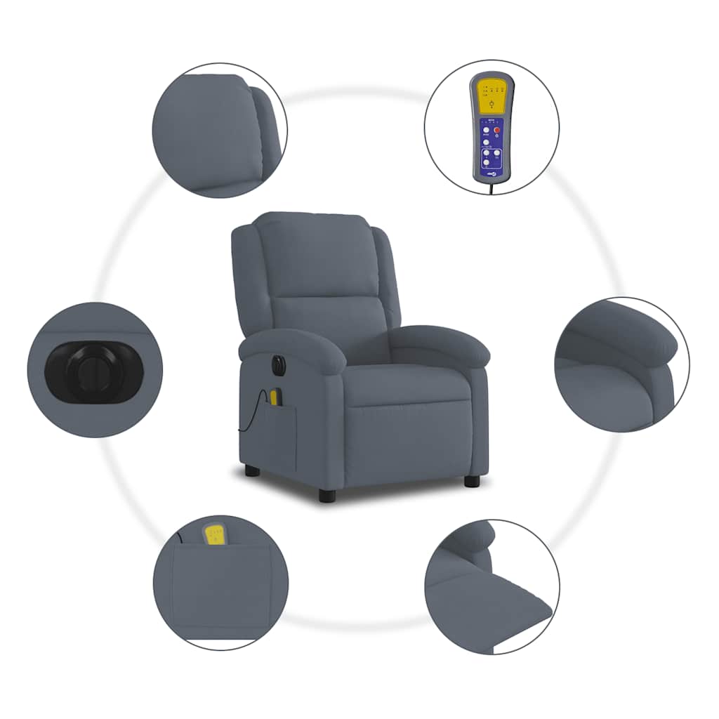 Relaxsessel Elektrisch Hellgrau Samt