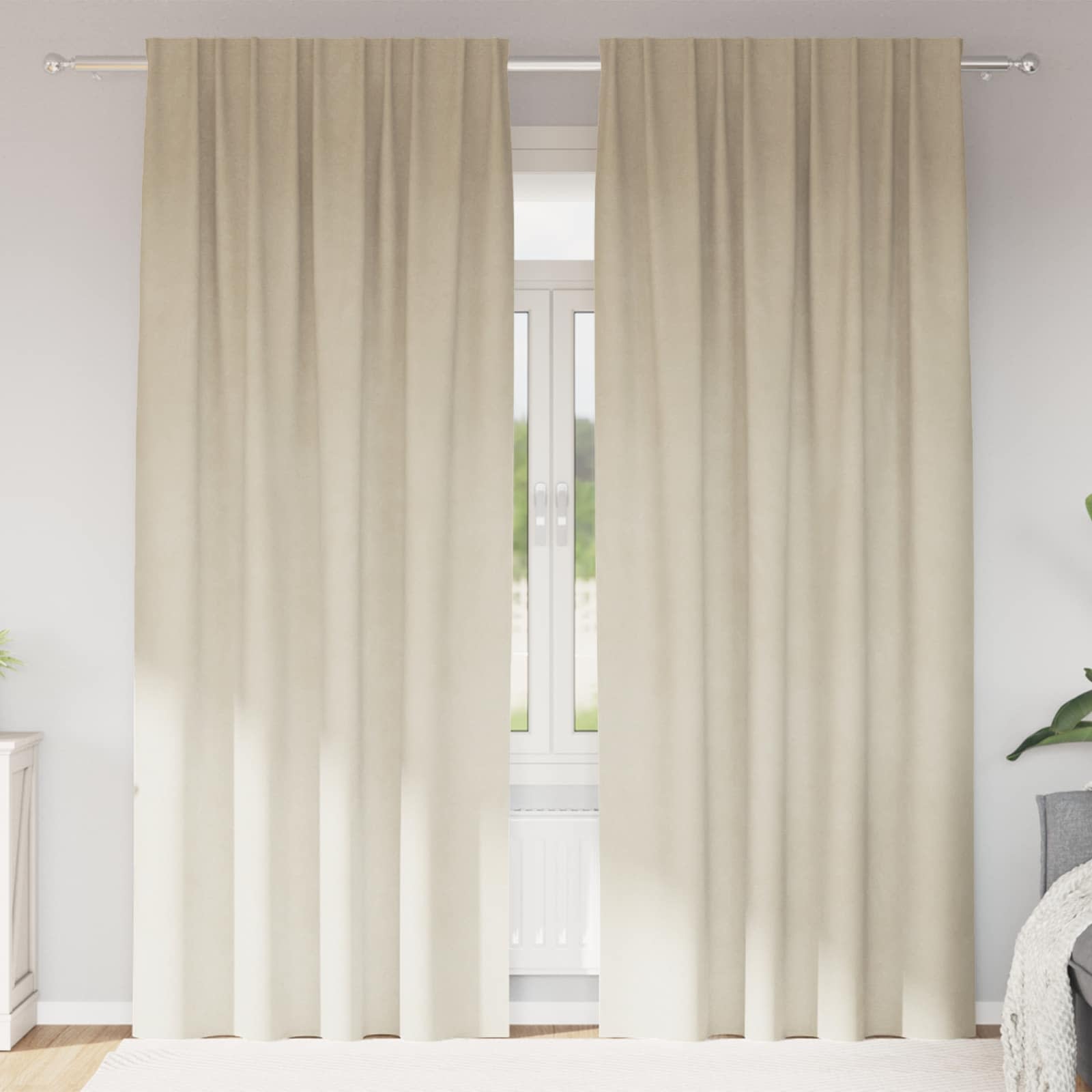 Verdunkelungsvorhänge 2 pcs Schwarz 140 x 140 cm Samt