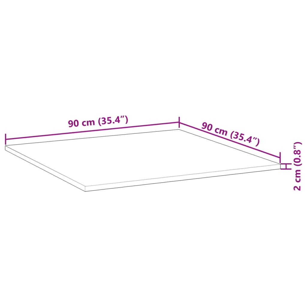 Tischplatte Rund Ø40x2 cm Massivholz Akazie