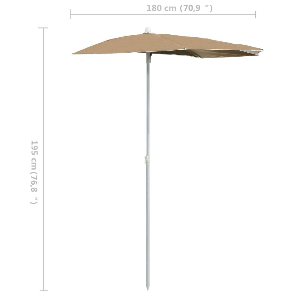 Halb-Sonnenschirm mit Mast 180x90 cm Anthrazit