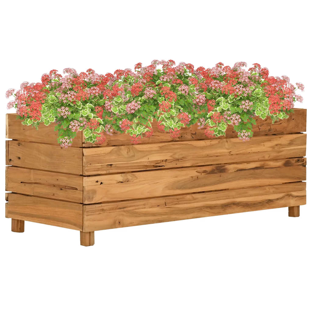 Hochbeet 100x40x72 cm Teak Altholz und Stahl