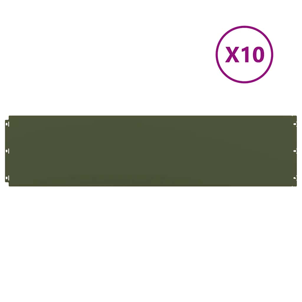 Raseneinfassung 10 pcs 10 x 103 cm Wetterfeststahl Rostig