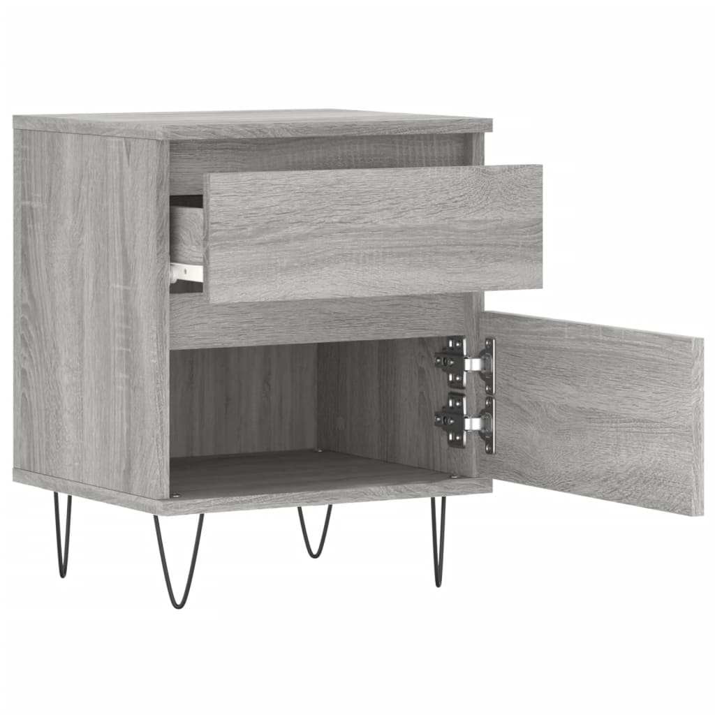 Bettschrank Schwarz Eichen-Optik 40 x 35 x 50 cm Holzwerkstoff