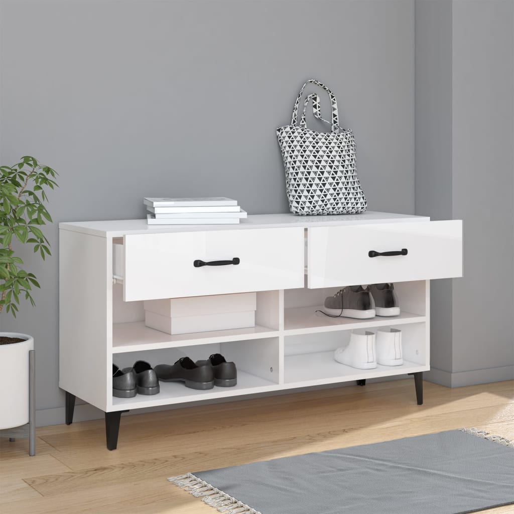 Schuhschrank Weiß 102x35x55 cm Holzwerkstoff