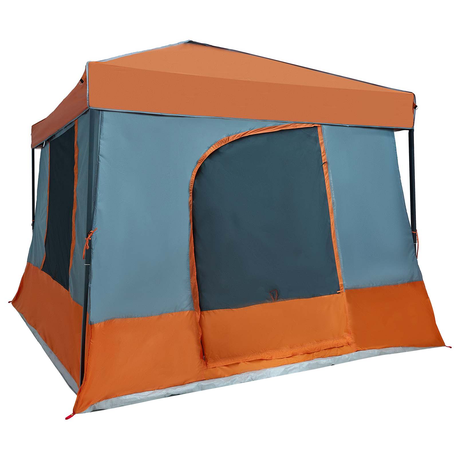 Camping-Zelt-Set mit Dach 2 pcs Blau Taffeta und Stoff