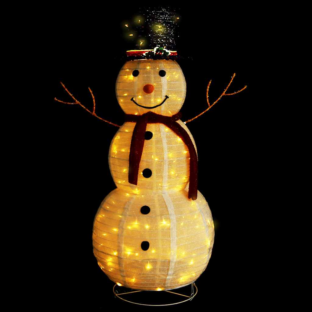 LED-Schneemann Weihnachtsfigur Luxus-Stoff 60 cm