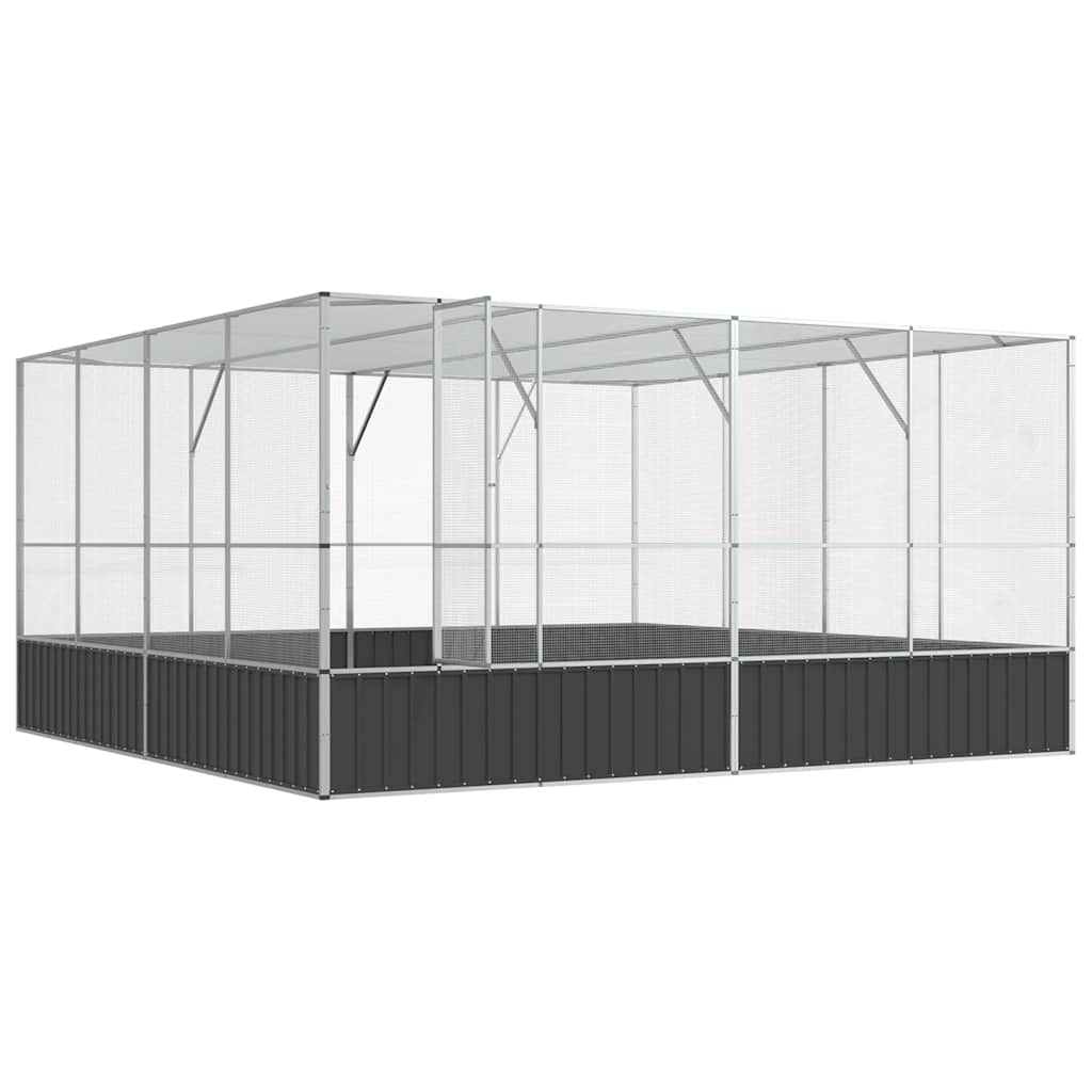 Voliere Silbern 210,5x107x212 cm Stahl