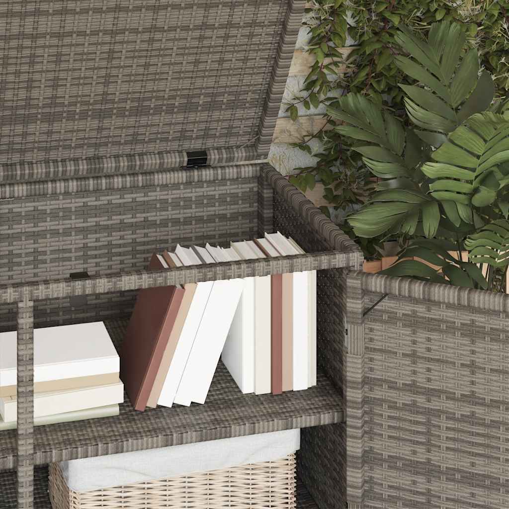 Gartenschrank Schwarz 110x55x60,5 cm Poly Rattan