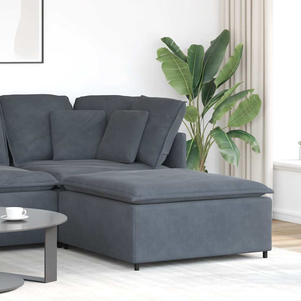 Modulares Sofa Endmodul mit Armlehne Kissen Blau 100 cm