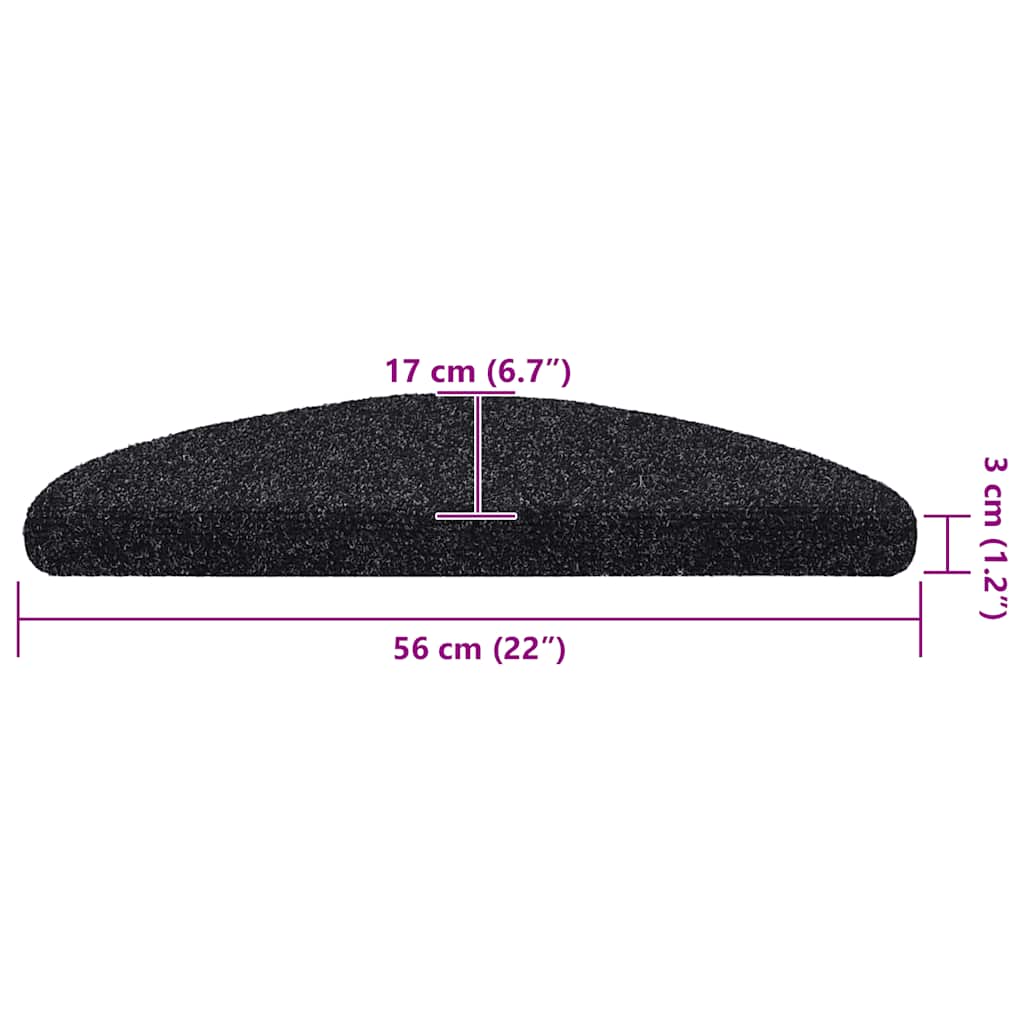 Stufenmatten Selbstklebend 15 Stk. 56x17x3 cm Hellbraun Halbrund