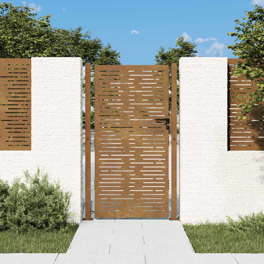 Gartentor 100x75 cm Cortenstahl Quadratisches Design
