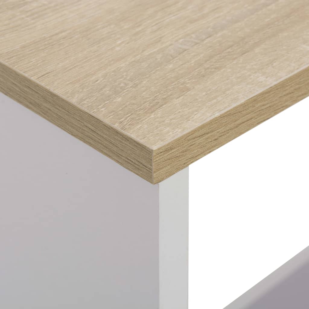 Bartisch mit 2 Tischplatten Weiß 130x40x120 cm