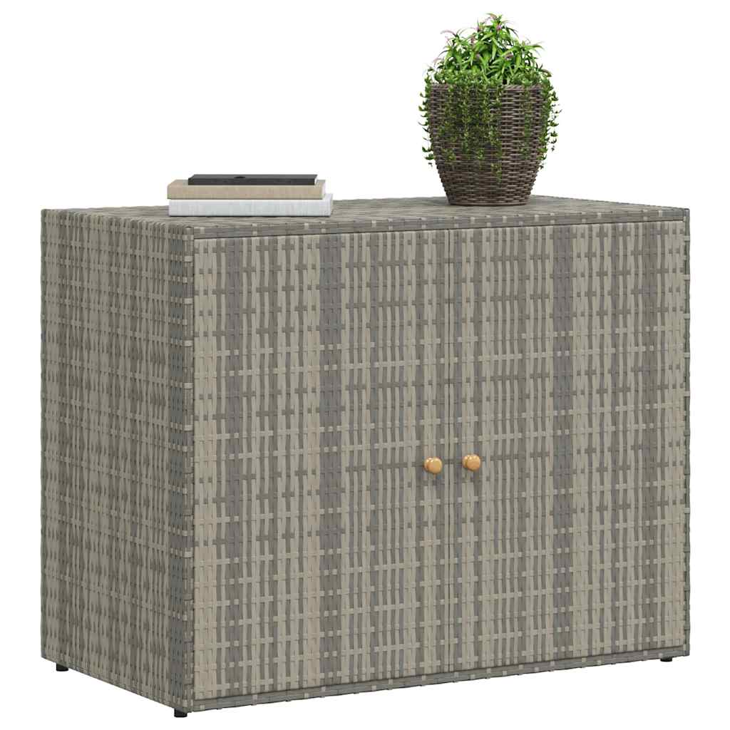 Gartenschrank Schwarz 100 x 55,5 x 80 cm Poly Rattan