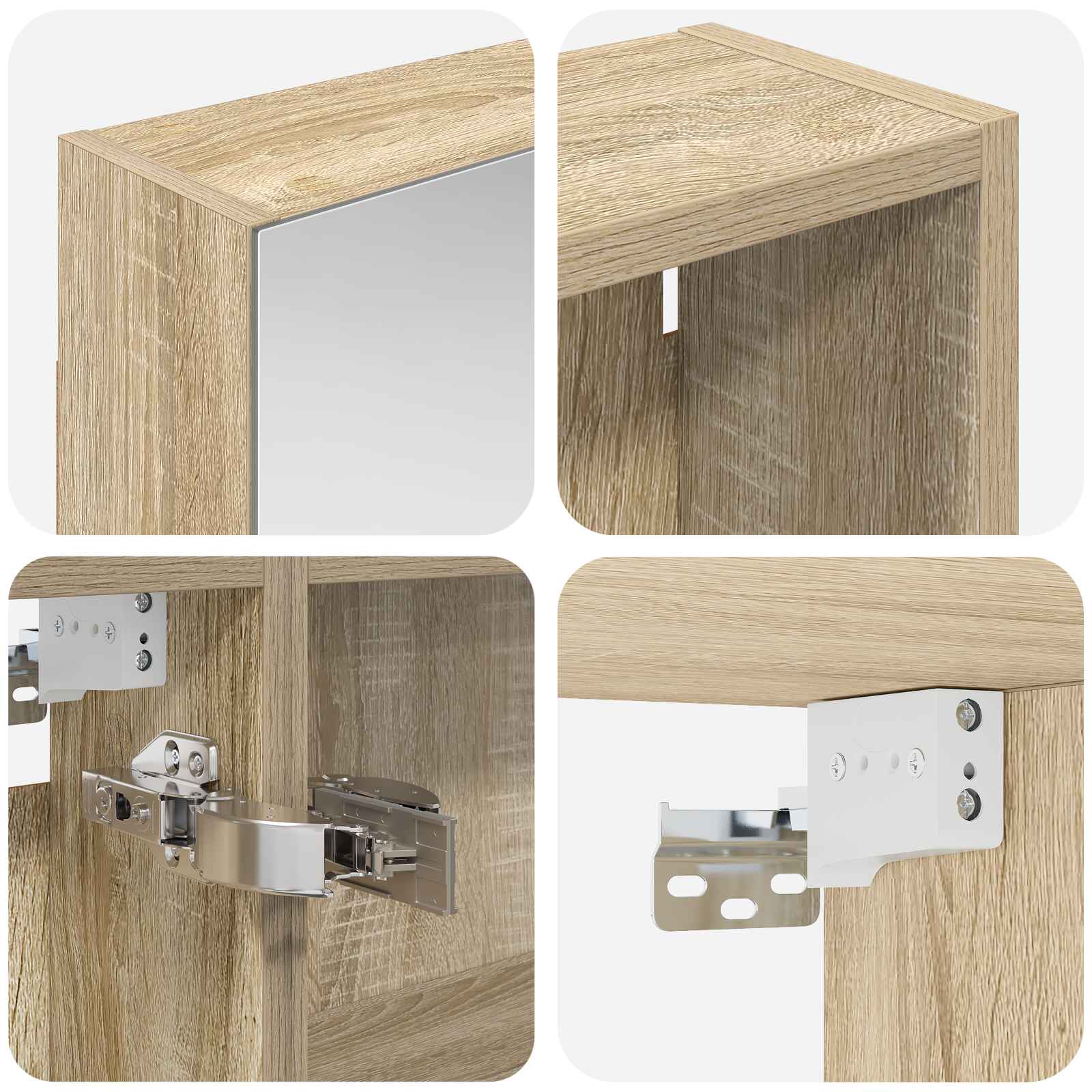Badezimmerschrank-Set 3 pcs 80 x 10,5 x 50 cm Holzwerkstoff