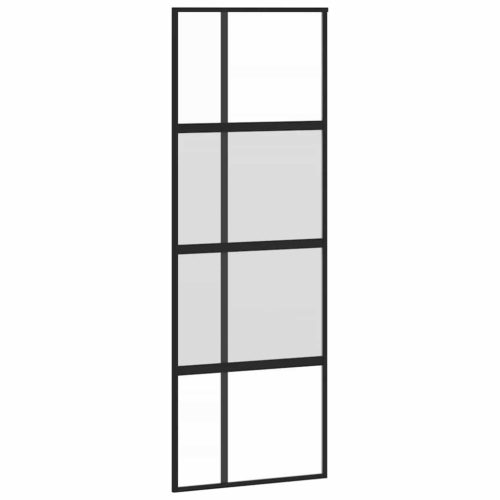 Schiebetür ESG-Glas und Aluminium 76x205 cm Schwarz