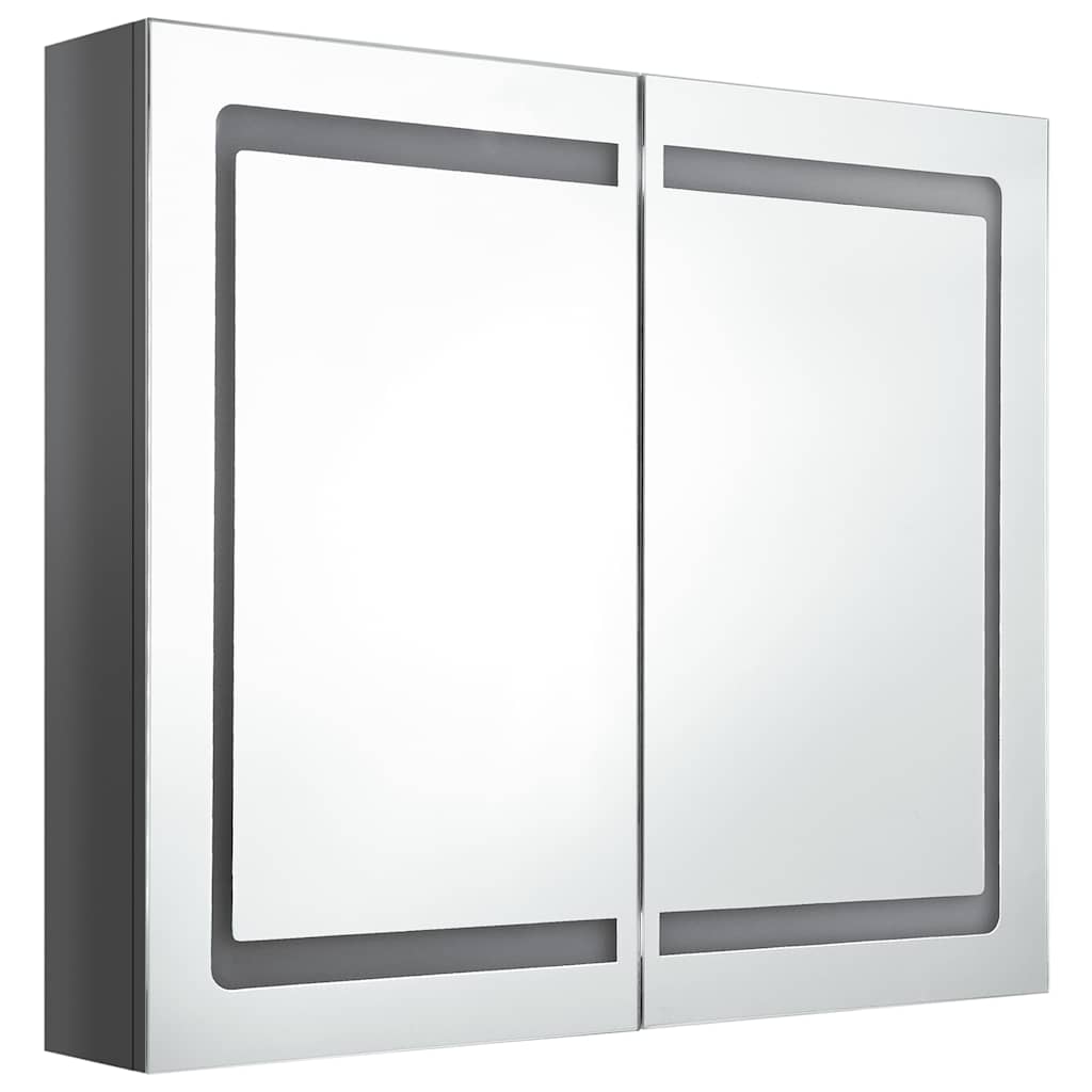LED-Spiegelschrank fürs Bad Betongrau 80x12x68 cm