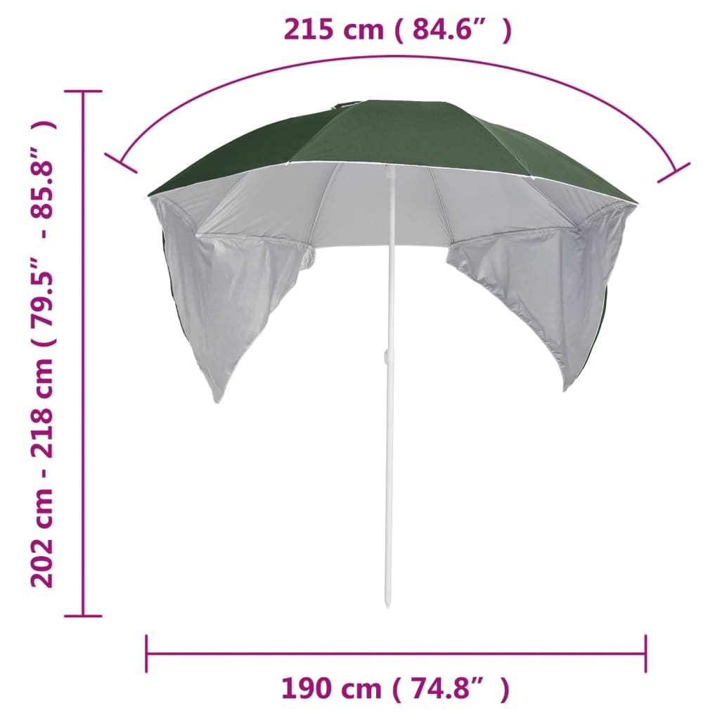 Strandschirm mit Seitenteilen Sandfarbe 215 cm