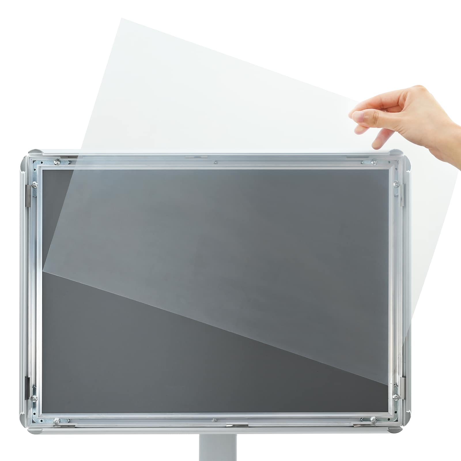 Podest-Posterständer Silber A3 Gusseisen