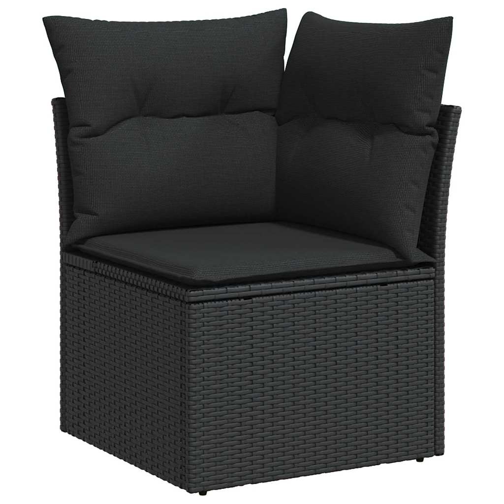 Garten Essgruppe mit Kissen 6 pcs Schwarz und Creme