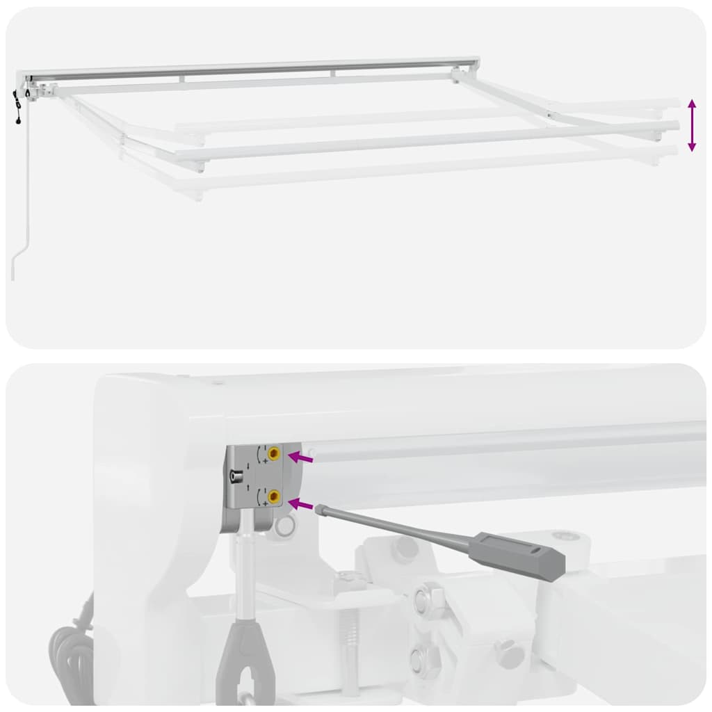 Markisenrahmen Verstellbar Weiß 2,5 x 2 m Stahl