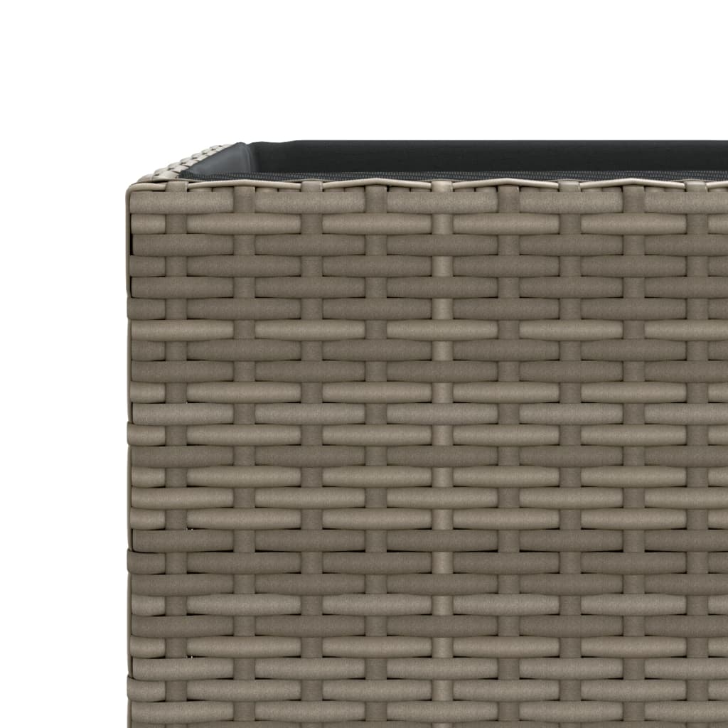 Pflanzkübel 3 Stk. Schwarz Poly Rattan