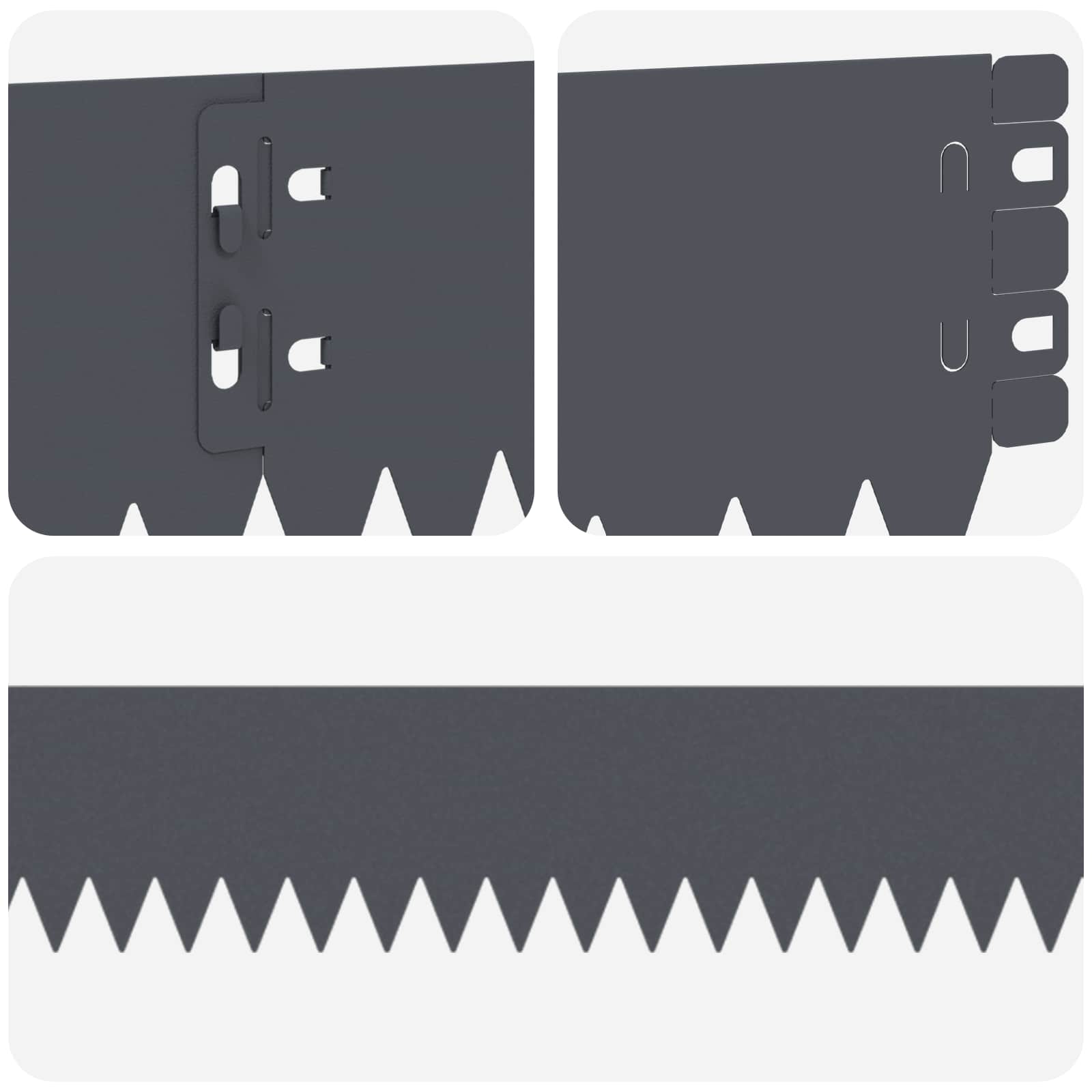 Raseneinfassung 10 pcs 103 x 10 cm Stahl Schwarz
