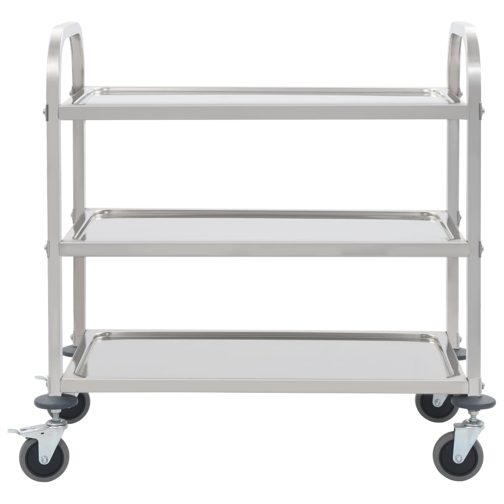 2-Stufiger Servierwagen 96,5 x 55 x 90 cm Edelstahl