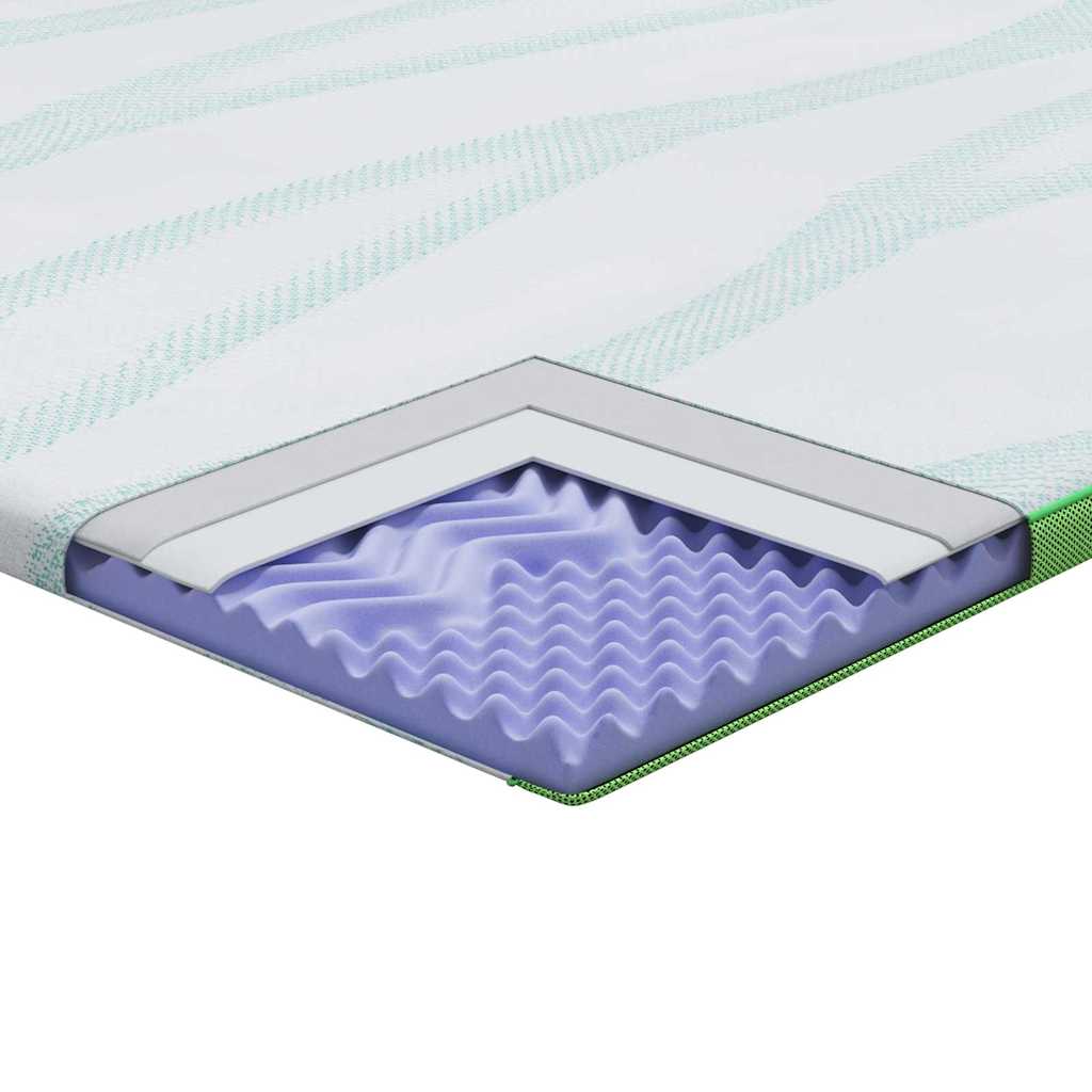 Matratzenauflage Weiß und Grün 80 x 200 cm Jacquard Stoff