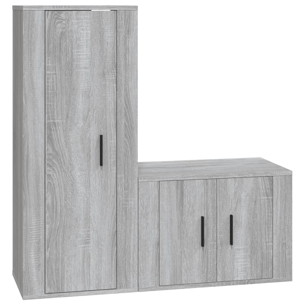 2-tlg. TV-Schrank-Set Weiß Holzwerkstoff