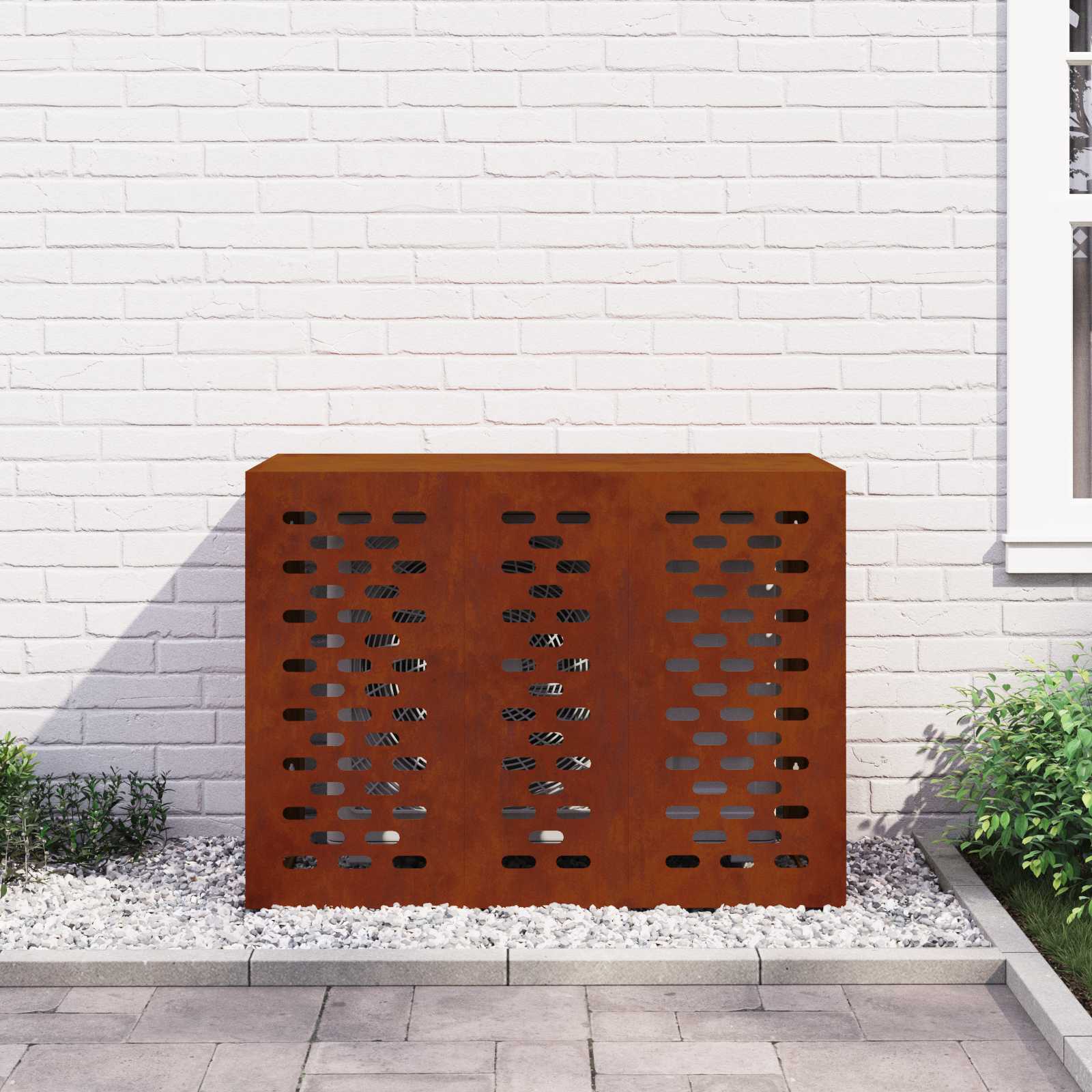Klimaanlagenabdeckung Schwarz 90 x 40 x 60 cm Stahl