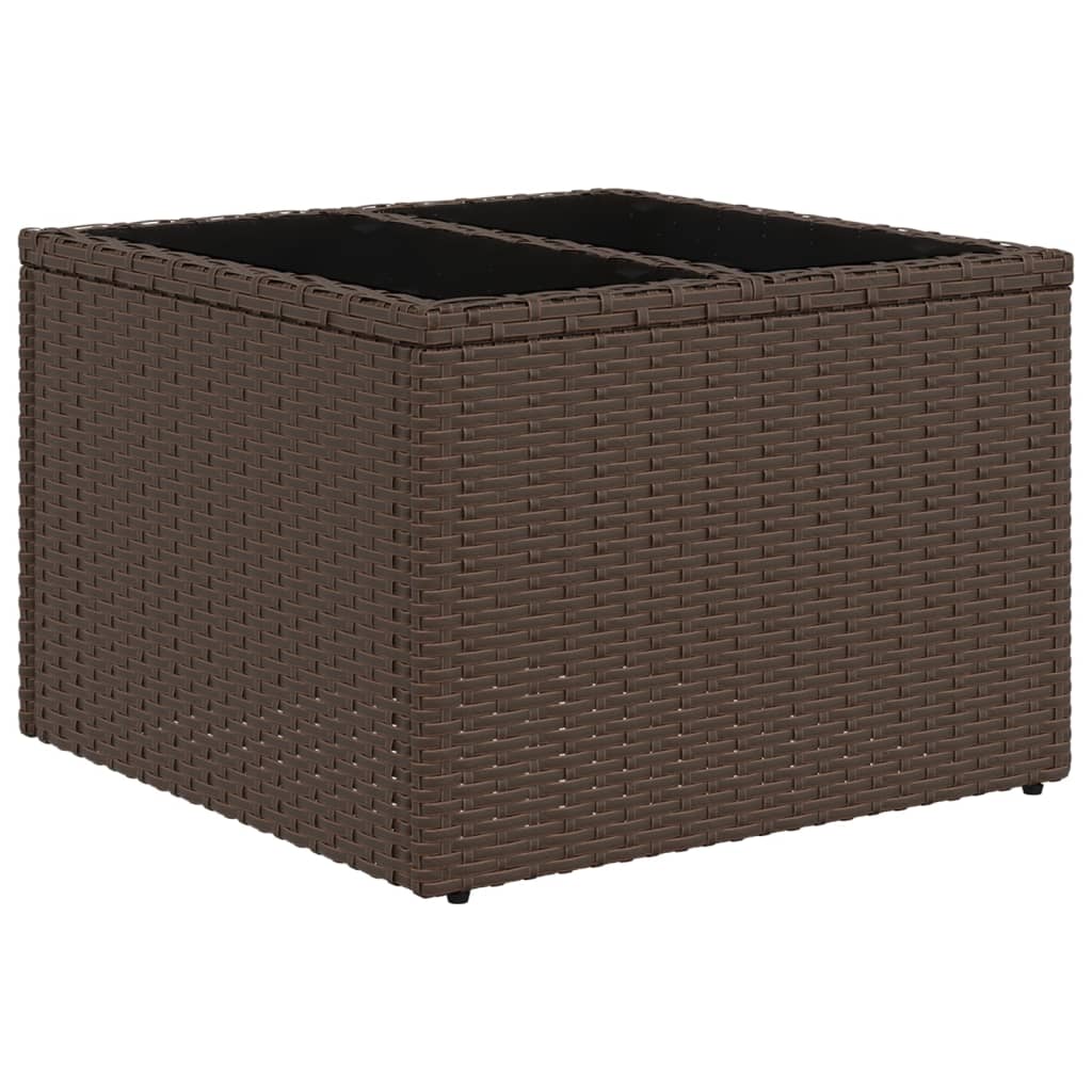 10-teiliges Gartensofa-Set mit Kissen, schwarzes Polyrattan