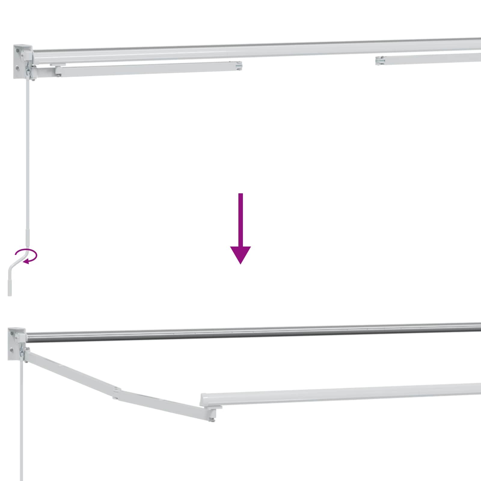 Elektrisches Markisenrahmen Weiß 2,5 x 2 m Aluminium